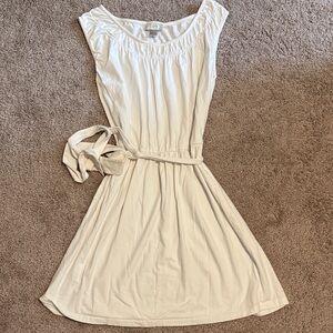 LOFT Cream Sleeveless Mini Dress